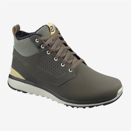 Salomon UTILITY FREEZE CS WP Mens Hiking Boots Dark Grey UK IQXL